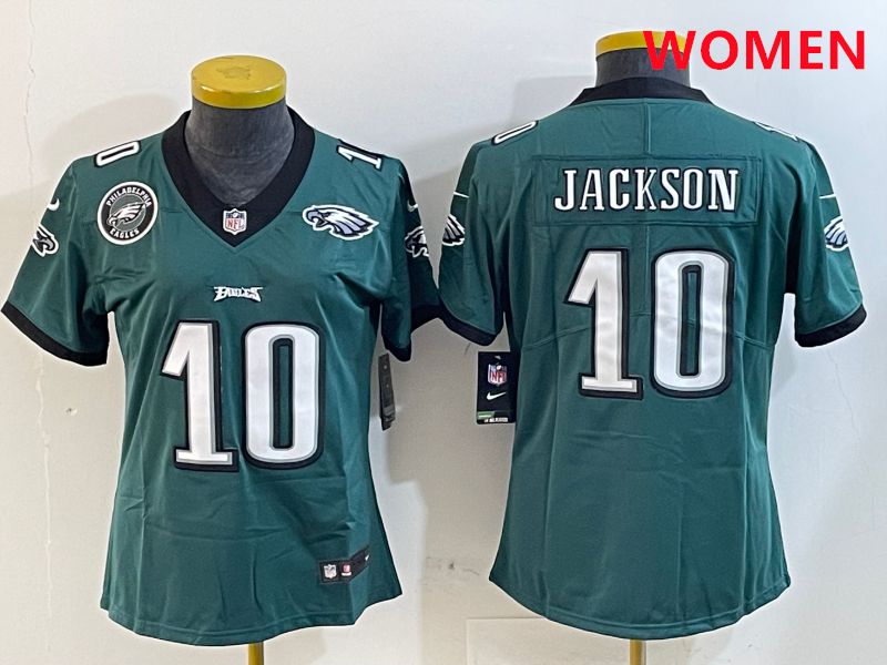 Women Philadelphia Eagles #10 Jackson Green Second generations 2025 Nike Vapor Limited NFL Jersey style 2